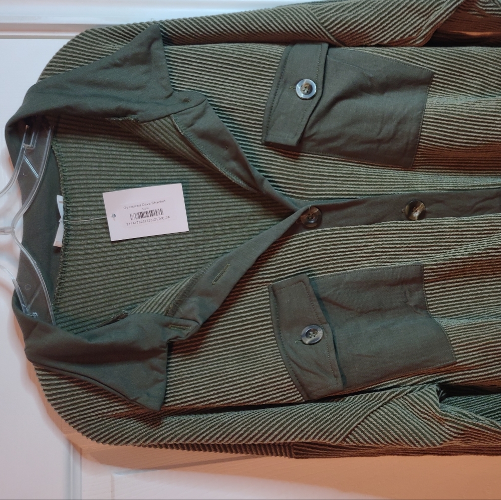 Olive oversized shacket